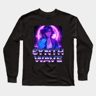 Synthwave Music Album Cover - Anime Shirt Long Sleeve T-Shirt